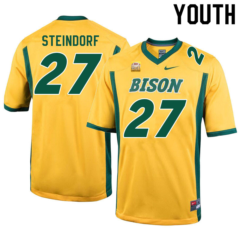Youth #27 Kaedin Steindorf North Dakota State Bison College Football Jerseys Sale-Yellow